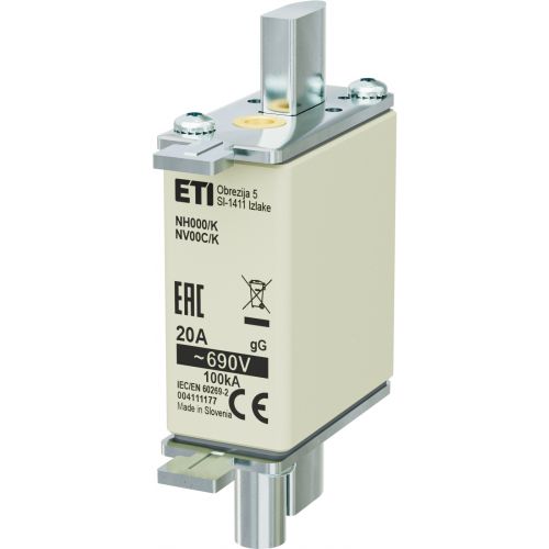 Wkładka topikowa NH zwłoczna z wybijakiem NH000/K gG 20A 690V 004111177 ETI - 004111177_photo[2].jpg